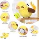 2 PCS Cat Toys, Flapping Bird Cat Toy(No Flying), Interactive Catnip Toy with Catnip Bags, Chirping Enrichment Moving Wings Dog Cat Kitten Toys, Flappy Flying Pets Toy for Indoor(Oriole&Bluebird)