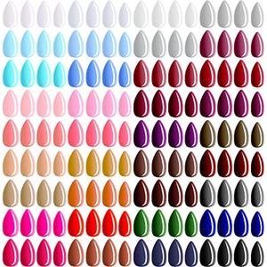 Maitys Almond Press on Nails 36 Colors 864 Pcs Press on Nails, Glossy Full Cover Fake Nails Colorful Artificial Nails for Women Girls Nail Salon Decorations