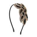 1920s Flapper Headband Women Vintage Crystal Rhinestone Headpiece Gatsby Accessories for Wedding Bridal Prom Costume Party & Valentines Day(Black Gold)