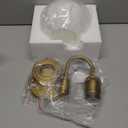 Yosoan Brass Boho Wall Sconce with Milk Round Glass, 1-Light Indoor Hardwired Vanity Modern Luxury Vintage with Globe Shade Retro Curved Rod Fixture for Bathroom Bedside Kitchen(Antique)