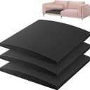 moonoom 22"x22" Couch Cushion Support, Black Sofa Cushion Sagging Repair, Curved High Density Foam Replacement for Furniture Sagging Seat Sectional Loveseat Chair (3 Pcs)