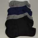 Irisbear Mens Ankle Socks - 6/8 Pack Casual Breathable Cotton Low Cut No Show Socks with Arch Support (9-12, Black/Navy/Dark Gray/Light Gray)