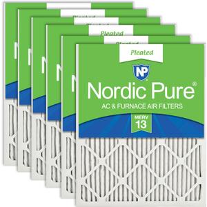 Nordic Pure 10x24x1 (Actual Size: 9 1/2 x 23 1/2 x 3/4) Pleated MERV 13 Air Filters 6 Pack