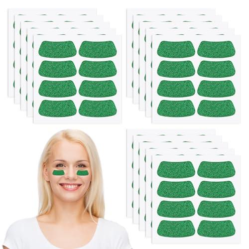 Cholemy 120 Pairs Eye Black Stickers Bulk Baseball Face Glitter Stickers Football Softball Party Favor Spirit Day Accessories(Glitter,Green1)