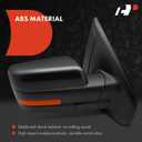 A-Premium Pair (2) Driver and Passenger Side Power Door Mirror | Compatible with Ford F-150 F150 2009-2010 - Heated Manual Folding Smooth Black Outside Rear View Mirror w/Turn Signal
