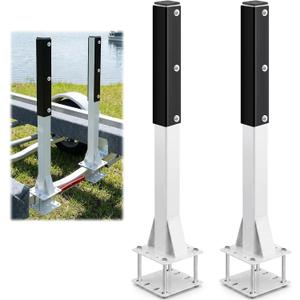 2pack Pontoon Boat Trailer Guides Poles Kits 17" Boat Trailer Guide Poles with Reflective Strip, Steel + UPVC Sleeve Heavy Duty Boat Trailer Parts & Accessories