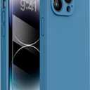 Miracase Designed for iPhone 14 Pro Case with Screen Protector, [Upgraded Camera Protection], Shockproof Liquid Silicone Rubber Phone Case Cover for 14 Pro 6.1 inch, Capri Blue