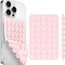 Generic Silicone Suction Cup Phone Case Mount, Double Sided, Phone Accessories Hands-Free Strong Grip Holder for Selfies, Videos, Silicon Phone Stand (Pale Pink)