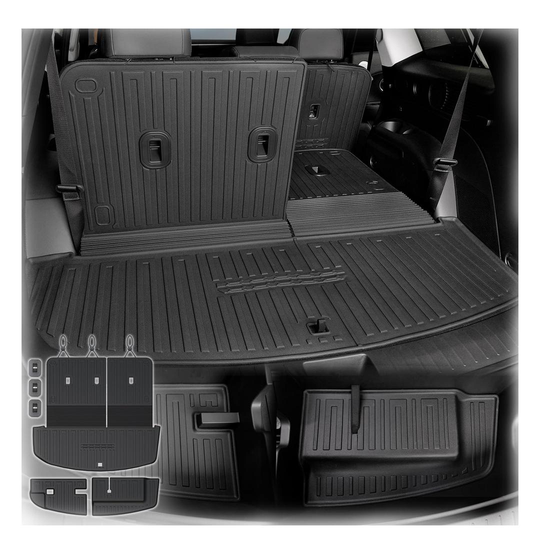 JOULARISE Cargo Mat Backrest Mats for 2026 Hyundai Palisade 7&8 Seats (Only Gas), All Weather TPE Cargo Liner Trunk Lower Mat Accessories (2026 | 2-in-1 Cargo Mat+Trunk Lower Mat)