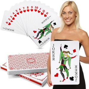 Cholemy Jumbo Playing Cards 11 x 17 Inch Giant Deck with Large Print, Oversized Full Deck for Adults Games and Party Decorations(Red)
