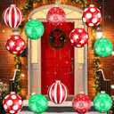 12 Pack Large Christmas Balls, 9 Inch Inflatable Christmas Ornaments for Outdoor Decoration, Big Christmas Ornaments Balls for Front Door Yard Tree Hanging Decoration