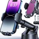 YRU [True Upgrade for Safety] Car Phone Holder Mount [Patent & Military-Grade] Dashboard Cell Phone Holder for Car Vent Windshield Phone Stand for iPhone 17 16 15 14 13 Pro Max Truck Samsung, Purple