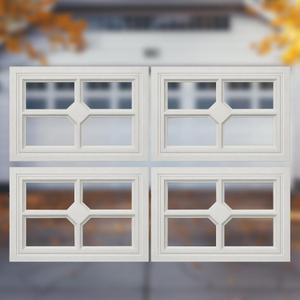 4 Pack Garage Door Windows Inserts, Replacement Vinyl Window Frame Panels with Uv Blocking Acryl Glass, 20.8”*13.8” Garage Door Accessories(Off-White)
