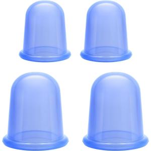 Silicone Cups for Cupping Therapy Included 4 Pcs Cups and 1 Pc Bag,Cupping Kit for Massage Therapy,Cellulite Reduction Vacuum Cup(Blue)