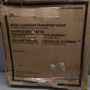 Medline Lightweight Foldable Transport Wheelchair with Handbrakes and 12-Inch Wheels, Blue Frame, Black Upholstery