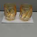 Whiskey Glasses Set of 2, Rocks Glass, 8.5 OZ Drinking Glasses, Creative Twisted Crystal Old Fashioned Cocktail Glass Tumbler for Bourbon, Scotch, Tequila, Cognac, Rum (Amber)