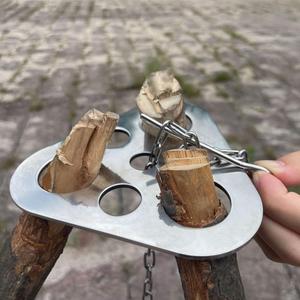 Camping Tripod BoardTurn Branches into Campfire Tripod Stainless Steel Campfire Support Plate with Adjustable Chainfor Hanging Cookware,Portable Camping Gear (Plus)