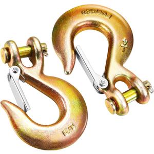 Moxweyeni 2Pack 1/4 Clevis Slip Hook with Safety Latch, Heavy Duty Forged G70 Steel Chain for Deck Hauler Receiver Hitches Trailer Wiring, Winch, Tow, and Chain Hook