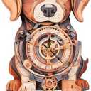 3D Wooden Puzzles for Adults Beagle Clock - Model Building Kit for Men Women Clock Puzzle Creative Craft Gift Home Deco for DIY Enthusiasts, Brain Teaser Building Set for Adults