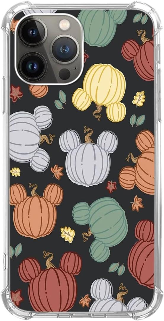 Cute Halloween Pumpkin Phone Case Compatible with iPhone 15 Pro, Trippy Hippie Color Pumpkins Cover for Men Girls Women Boys, Shockproof Protective TPU Case for iPhone 15 Pro