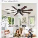 Fanbulous 62 Inch Ceiling Fans No Light with Remote, Modern Ceiling Fan Without Light, Dual Finish 8 Blades, Reversible Quiet DC Motor, 6 Speed, Large Ceiling Fan for Indoor or Covered Outdoor, Black