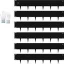 20ft. Metal Landscape Edging, Black Galvanized Steel Landscape Edging with a Pair of Gloves, Bendable Hammer-in Metal Lawn Edging for Fence and Flower Beds (6 Pack, 40 x 8 inches)