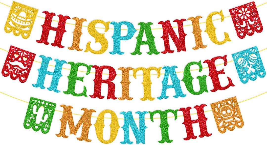 Hispanic Heritage Month Banner Happy National Hispanic Heritage Month Garland for Classroom Decorations Bulletin Board Dcor Spanish Hispanic Heritage Month Party Supplies