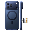 TORRAS for iPhone 17 Pro Case, Camera Control, Fit for MagSafe, Military-Grade Protection, Magnetic Slim Translucent Anti-Fingerprint Phone Case for iPhone 17 Pro 6.3", Deep Blue