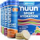 Nuun Sport Electrolyte Tablets with Magnesium, Calcium, Potassium, Chloride & Sodium, Gluten Free & Vegan, Mixed Flavors, 4 Pack (40 Servings Total)