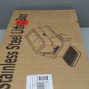 Stainless Steel Litter Box with Lid,Front Entry Top Exit Kitty LitterBox,Extra Large Enclosed Metal Cat Box with Litter Scoop & Litter Mat-Black