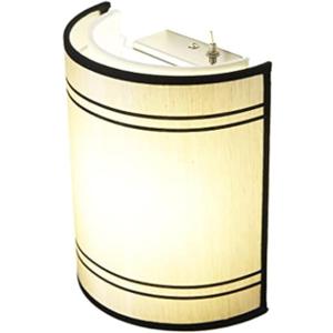 12V LED RV Wall Sconce, Beige Fabric Shade, Stainless Steel Base, 7.25" W x 4.69" D x 8.5" H, Indoor Use, Modern Style, Bedroom, RV, Trailer, Motorhome, Boat