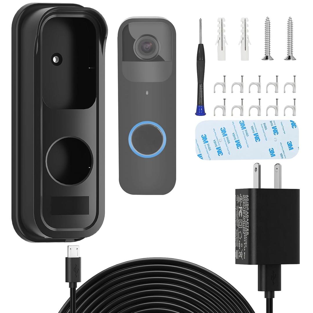 Doorbell Adapter for Blink Doorbell Camera, Doorbell Transformer Shell with 18ft/5.5m Waterproof Cable Continuously Supply Your Video Doorbell 2021 2023 Version