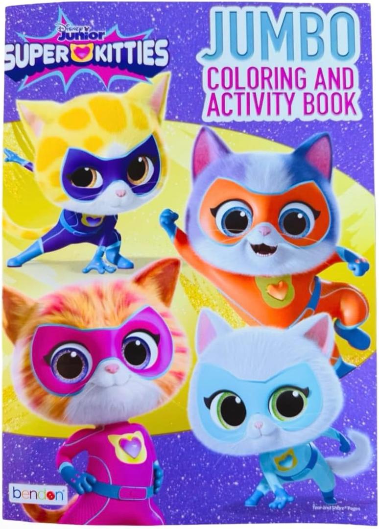 Super Kitties Coloring and Activity Book with Stand-Up Character on Back - 80 Pages