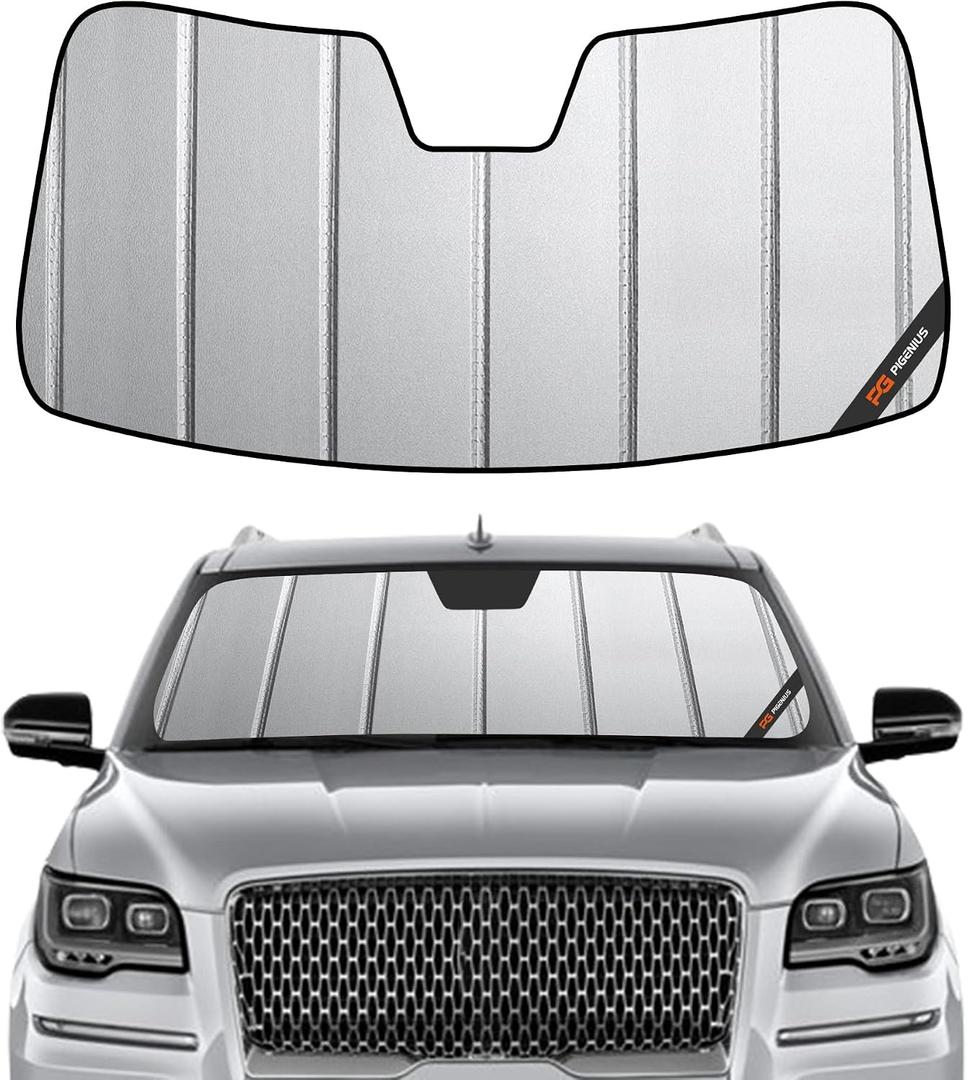 Pigenius Windshield Sun Shade for Lincoln Navigator 2018-2025 Custom Front Window Sunshade - Safeguard