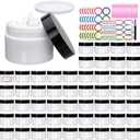 54 Pack 4oz Plastic Containers with Lids, Jars with Lids, Great for Storing, Lip Balms, Creams, Ointments, Cosmetics, Samples