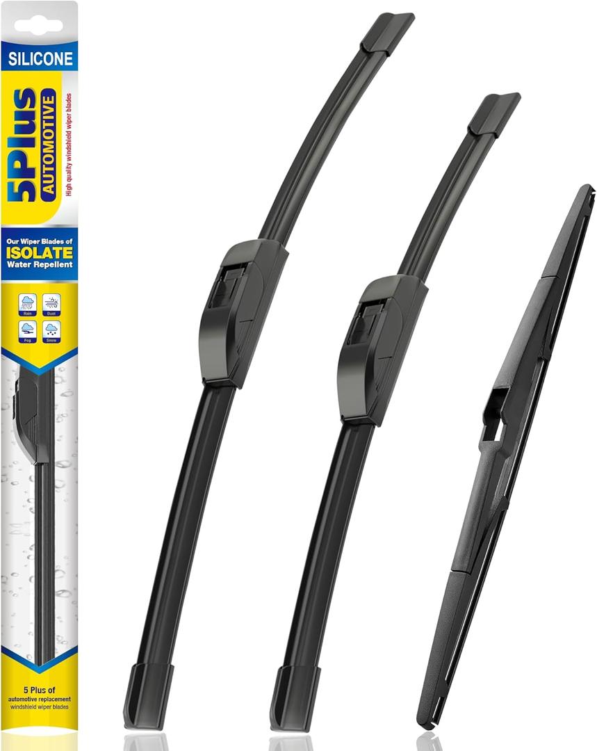 5 PLUS Silicone Windshield Wipers Replacement for 2016-2020 Hyundai Tucson/ 2007-2012 Mazda CX-7 Wiper Blades(Set of 3), Windshield Wiper Blades For My Car-26"/16"/14"