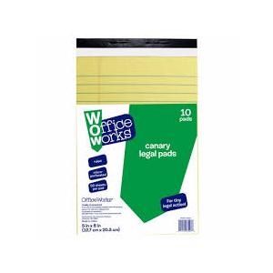 WOW Office Works Canary Legal Pads. 10pads