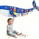 Whale Montessori Busy Board Toddler Busy Board, Activities Foldable Montessoris Toys for 3+ Years Old Wall Panel