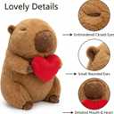 Valentine's Heart-Holding Capybara Plush 12 inch - Premium Huggable Stuffed Animal, Soft Capybara Plush Toy for Her, Him, Kids, Romantic Gifts & Home Decor