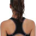 Women's Seamless Racerback Sports Bra High Impact Support Yoga Gym Workout Fitness (S)