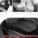 Car Seat Cushion, Ergonomic Memory Foam Auto Booster Seat Pad with Nonslip Bottom, Comfortable Vehicle Cushion for Short People Driving Fit for Sedan Truck SUV, Car Accessories (Black)