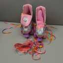 SULIFEEL Rainbow Unicorn Roller Skates for Girls Light up Wheels Kids Quad Skates with High Top Reflective TPU Leather Rainbow Unicorn (2)