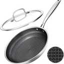 USELUCK Nonstick Frying Pans with Lid,10-Inch Non Stick Skillet with Honeycomb Surface,Dishwasher-Friendly,Oven-Safe,Induction Compatible,PFAS-Free,Non-Toxic,Compatible with All Cooktops.