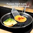 DELUXE Hybrid Nonstick Griddle Pan,12-Inch,Stay-Cool Handle,Dishwasher&Oven Safe,Induction-Ready,PFOA Free Compatible with All Cooktops Muffins - Breakfast - Daily Cooking