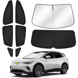 Sunshades for 2021-2025 2026 Volkswagen/VW ID.4 Accessories Windshield Sun Shade Side Rear Window Shade Cover Sun Visor Shield Privacy Protection for Camping Keep Vehicle Cool Black 8PCS