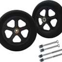 2 PCS 8 x 1.5 Inch Solid Replacement Wheels for Rollator Walker Folding Hand Truck Accessories (2pc, Black)