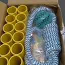 Dewonch Puppy Play Gym with 8 Hanging Toys, Small Dogs Indoor Jungle Gym, PVC Frame with Bungee Straps Enrichment Activity Center