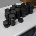 Therwen 96 Pcs Aluminum Tin Jars Containers Metal Leak Proof Cosmetic Tin Jars Containers Round Screw Lids Lip Balm Can Empty Refillable Cosmetic DIY Storage (1 x 2.7 Inch,Black)