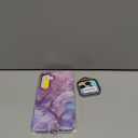 SHEDEER Designed for Samsung Galaxy S24 Plus Case with Shiny Camera Cover & Screen Protector, TPU Shockproof Protective, Fade-Proof Chic Stylish Pattern Phone Cases Cover for S24 Plus, Purple