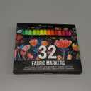 Zenacolor 32 Fabric Markers Pens - Non Toxic, Indelible and Permanent Fabric Paint Pens - Fine Point Tip Textile Marker Pen